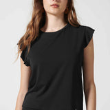 Polera negra Lofty de la marca EV-2026-500, blusa de manga larga con diseño sencillo y estilo moderno visible en la imagen.