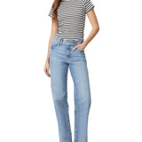 Pantalones rectos Serena de la marca NY-2025-808, jeans de mezclilla en color clásico, vista frontal con detalles de costuras.