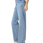 Pantalones rectos Serena de la marca NY-2025-808, jeans azules con costuras visibles y ajuste clásico.