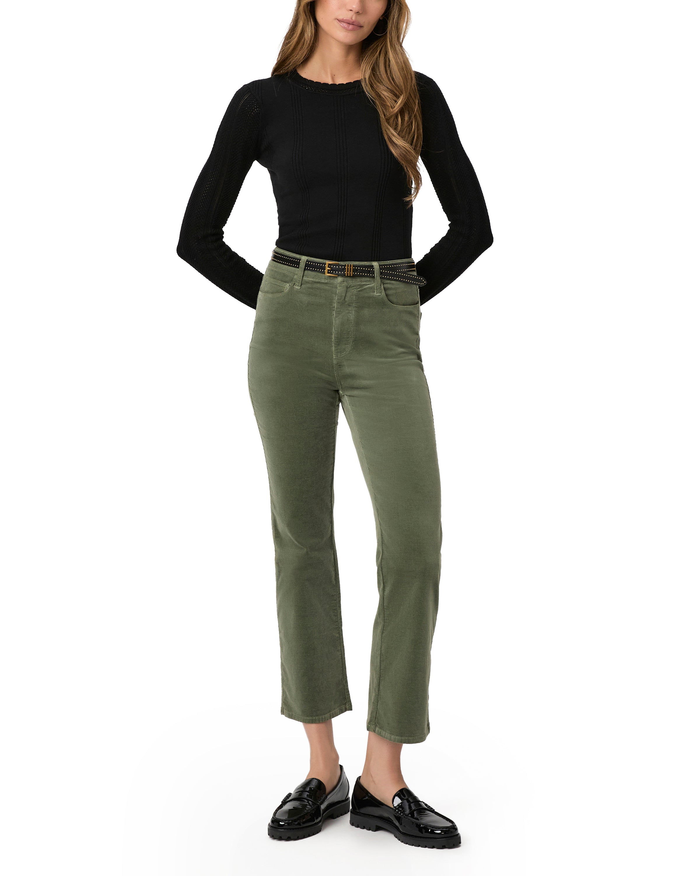 Pantalones de campana Courtney Flare de la marca NY-2025-809, muestran el diseño de pantalones ajustados y acampanados en color neutro.