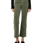 Pantalones de campana estilo Courtney Flare de la marca NY-2025-809, color blanco, con cintura alta y ajuste ajustado en las caderas.