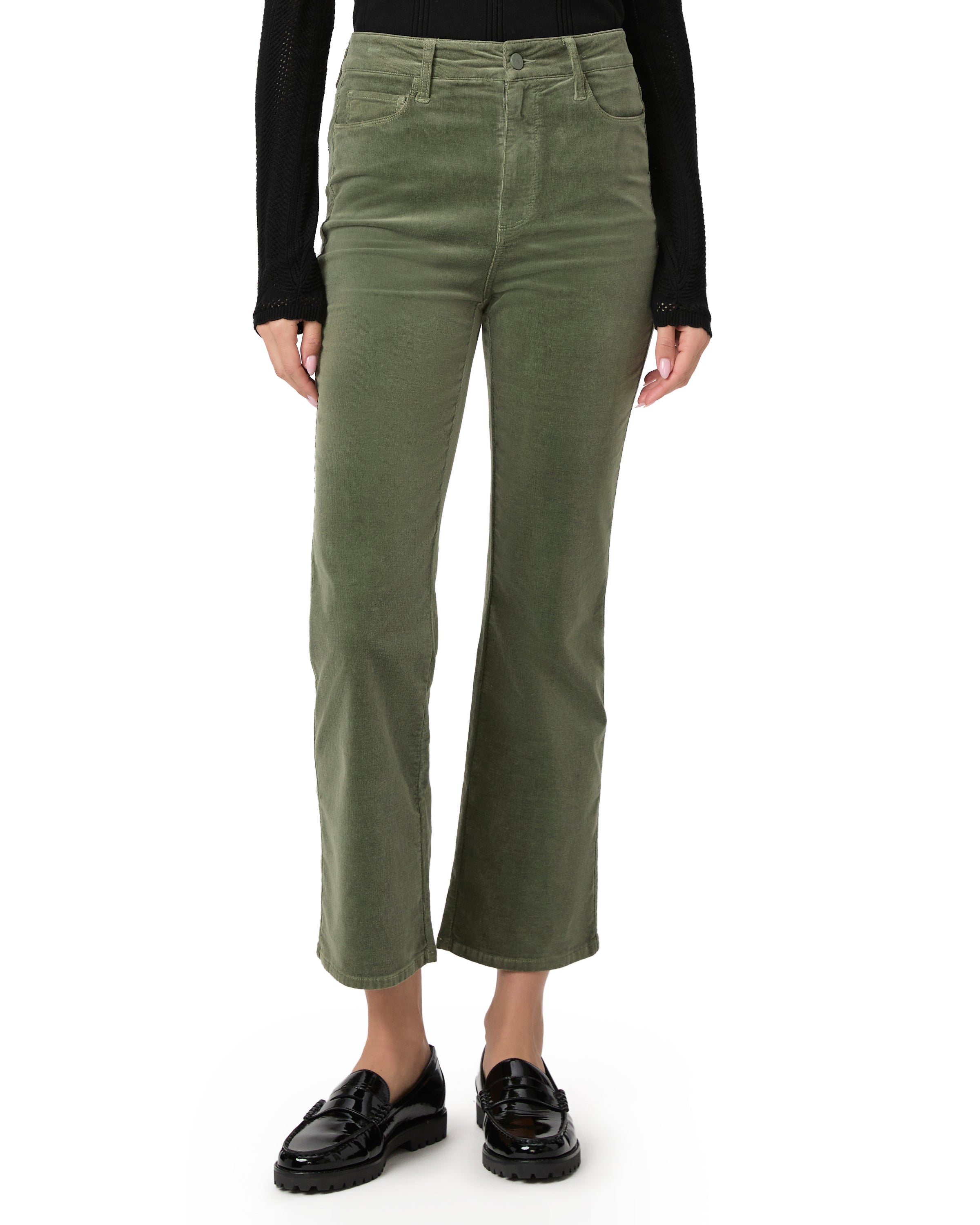 Pantalones de campana estilo Courtney Flare de la marca NY-2025-809, color blanco, con cintura alta y ajuste ajustado en las caderas.