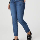 Pantalones rectos de mezclilla en tono ámbar de la marca NY-2025-816, vista frontal en color cálido y clásico