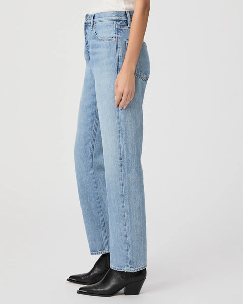 Pantalones rectos Sawer Straight Jean marca NY-2025-820 en color azul, con bolsillos y costuras visibles.
