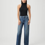Pantalones vaqueros de pierna ancha Sasha de 32 pulgadas, marca NY-2025-830, en color azul, con detalles de costura.
