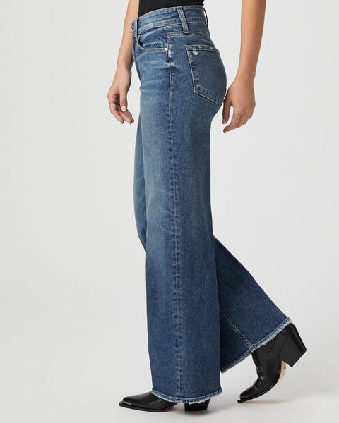 Pantalones vaqueros de pierna ancha Sasha de 32 pulgadas, marca NY-2025-830, en color azul, con detalles de costura.