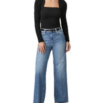 Pantalones vaqueros de pierna ancha Anessa de la marca NY-2025-832, en color azul, con corte recto y detalles de costura.