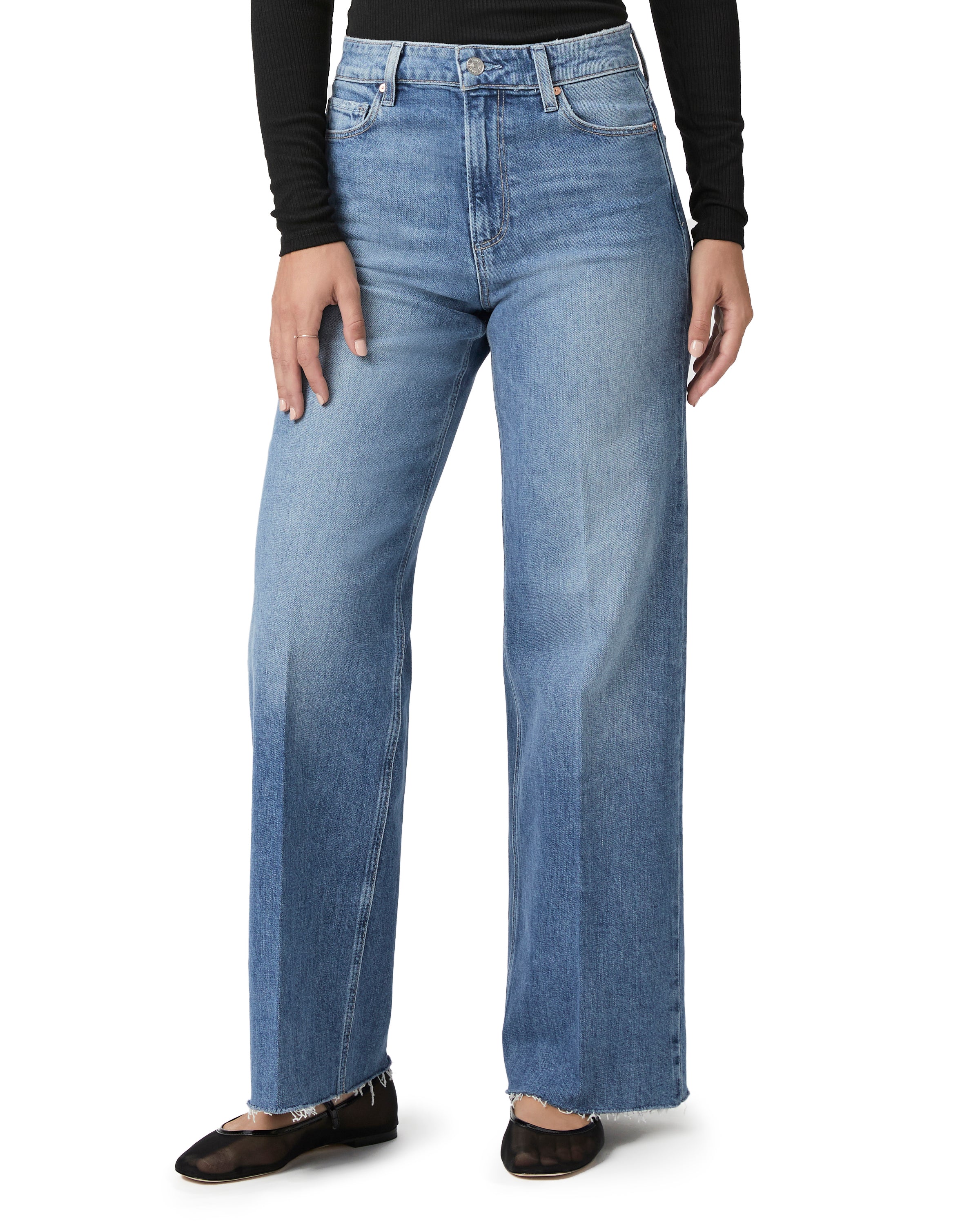 Pantalones vaqueros de pierna ancha Anessa de la marca NY-2025-832, color azul, con diseño de corte recto y detalles de costura.