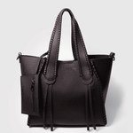 Cartera tipo shopper Iris negra de AI-2025-103, accesorios elegantes con asa y compartimentos espaciosos.