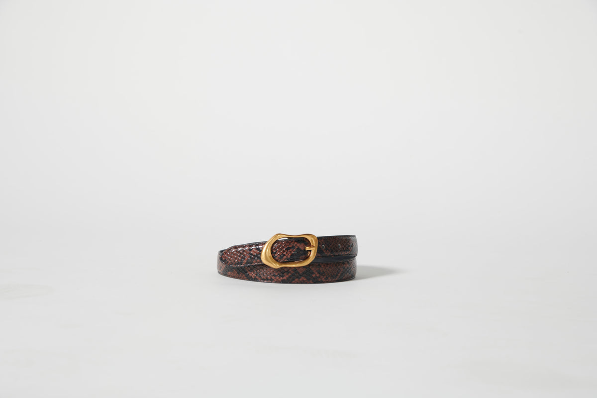 CINTURÓN MARTINA BLACK BROWN SNAKE