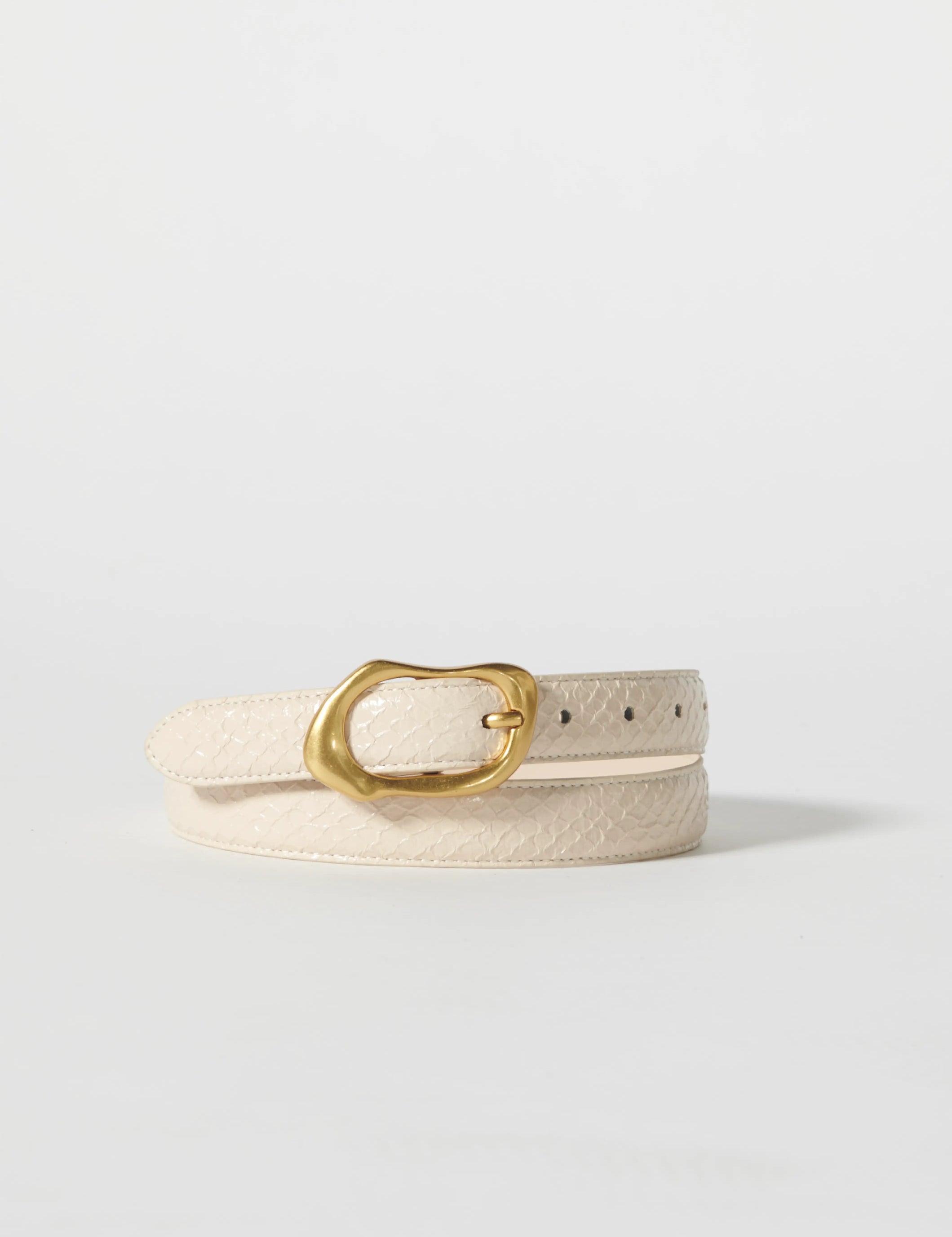 Cinturón AV-2026-601 Martina en negro y beige con diseño de serpiente, cinturón de moda para mujer.
