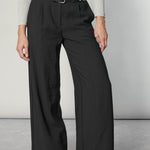 Pantalones negros de la marca O-2025-806, estilo casual, con bolsillos y ajuste cómodo, en color negro.