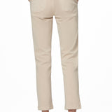 Pantalones rectos de tobillo Mayslie de la marca NY-2025-822, de color negro, con diseño ajustado y cinturilla con botones.