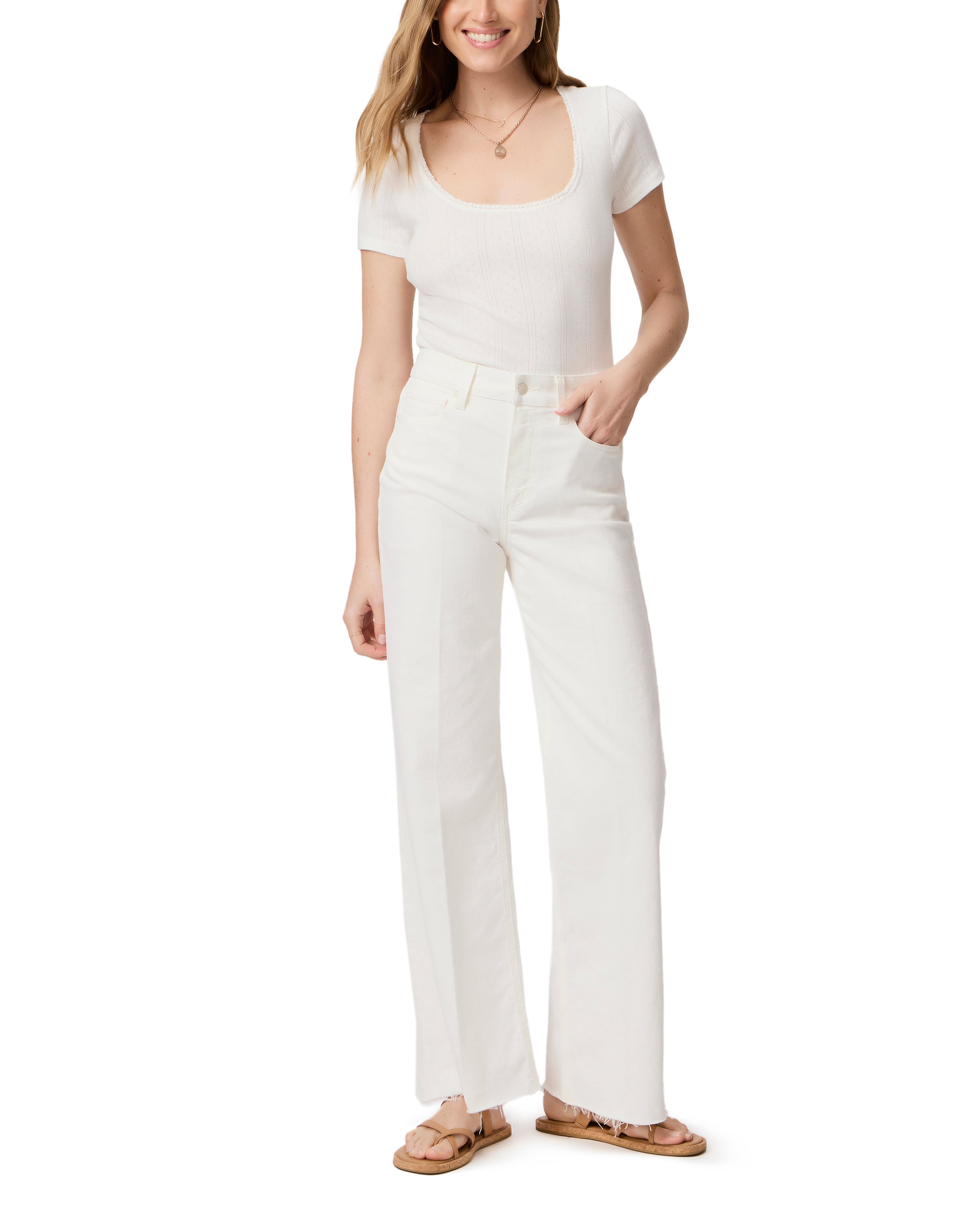 Pantalones de mezclilla anchos Anessa de la marca NY-2025-831, pantalones de piernas anchas en color clásico, vista frontal