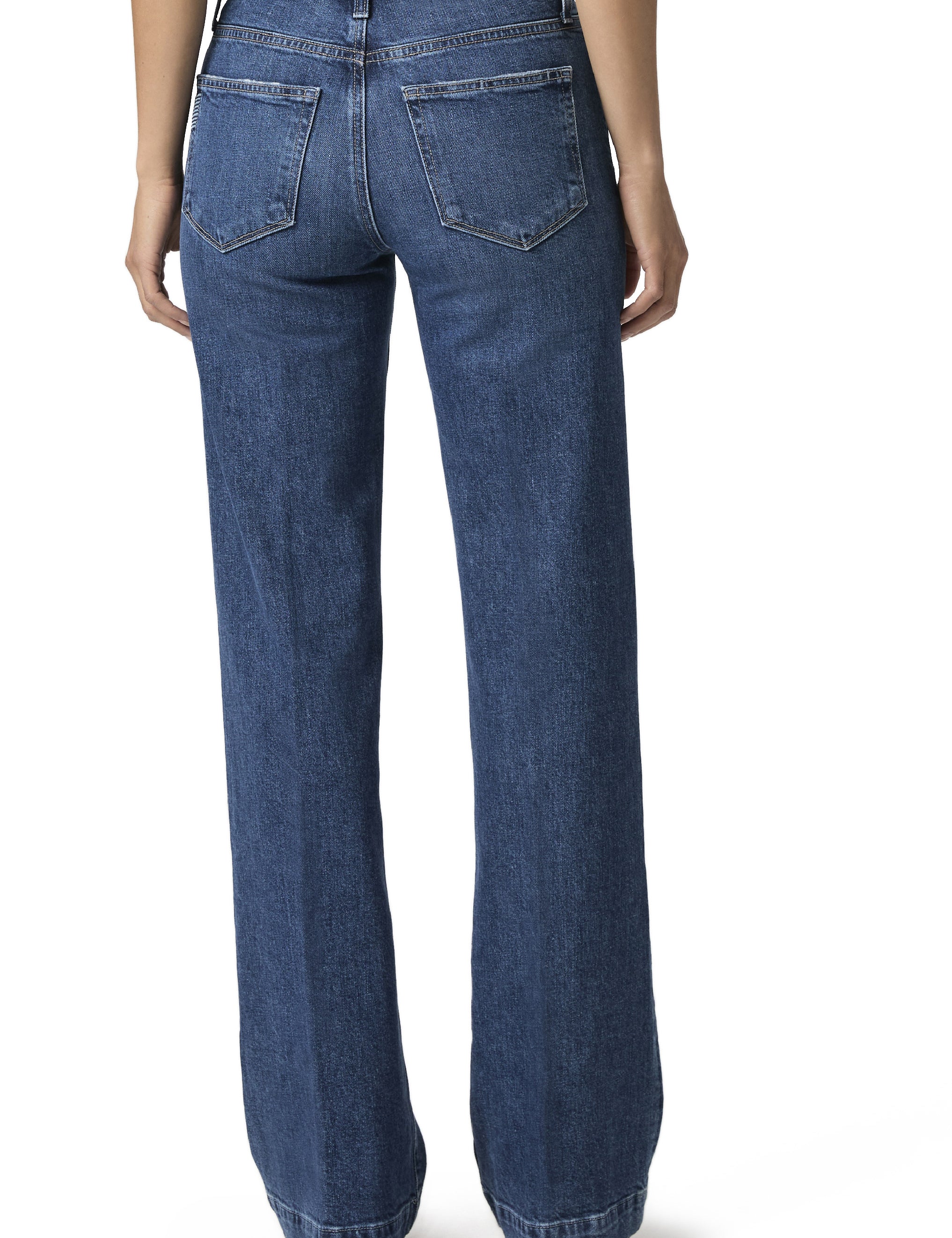 Jeans de pierna ancha Leenah 32 de la marca NY-2026-812, en color azul, con detalles de costura y ajuste cómodo.
