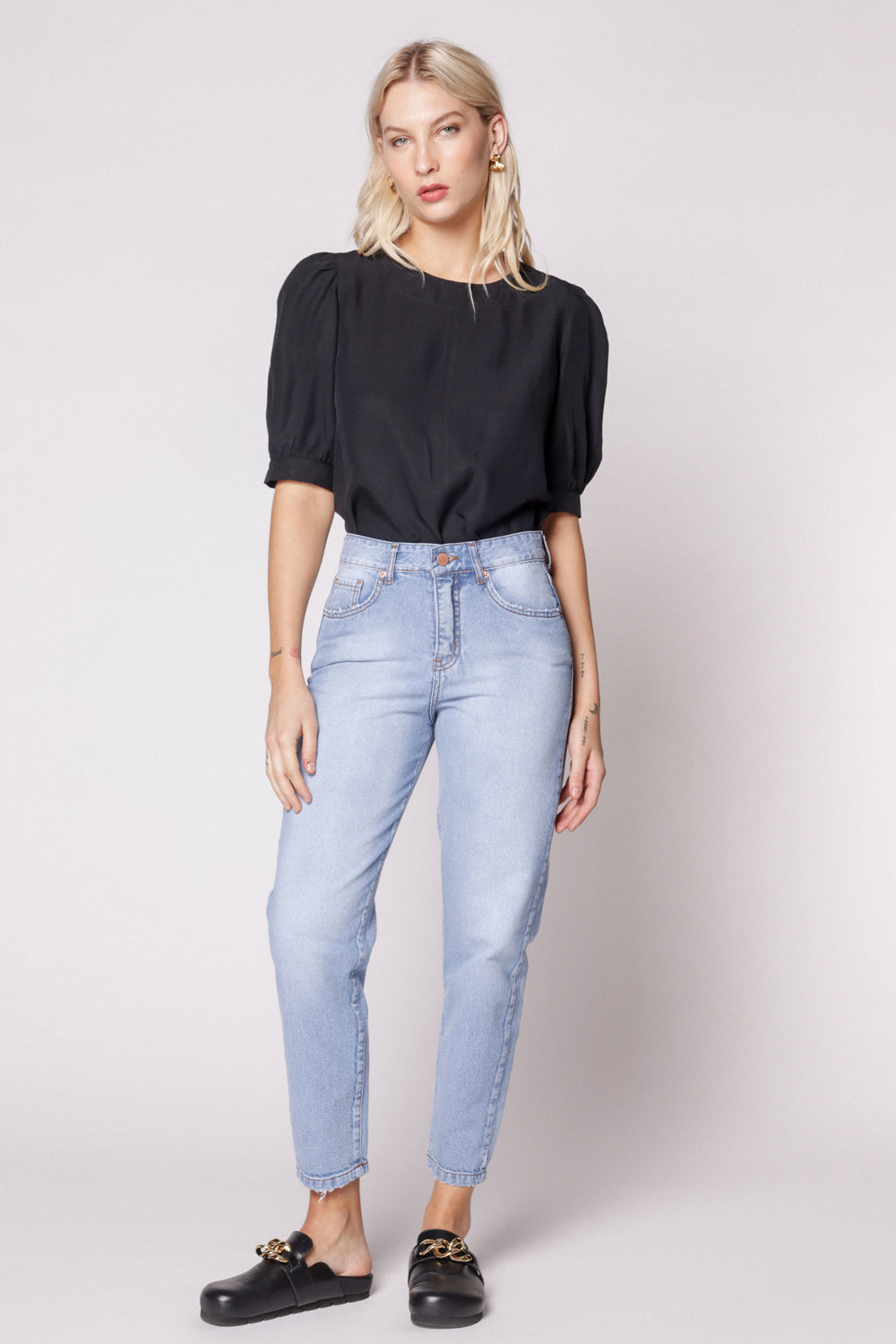 1057 Mom fit jeans levanta cola con cintura reducida y amplios de cade –  perfect silhouette27