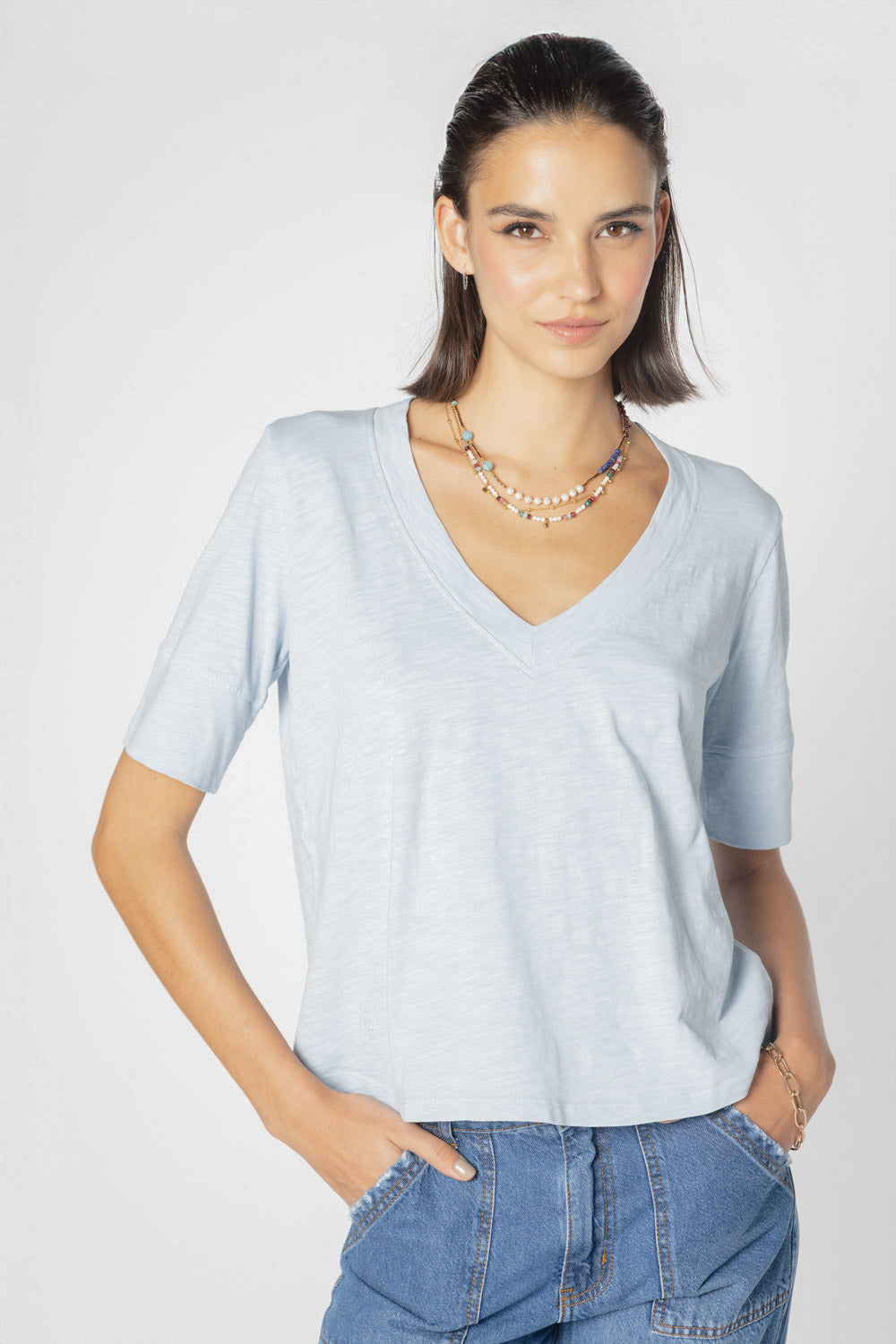 Polera Cassie Celeste