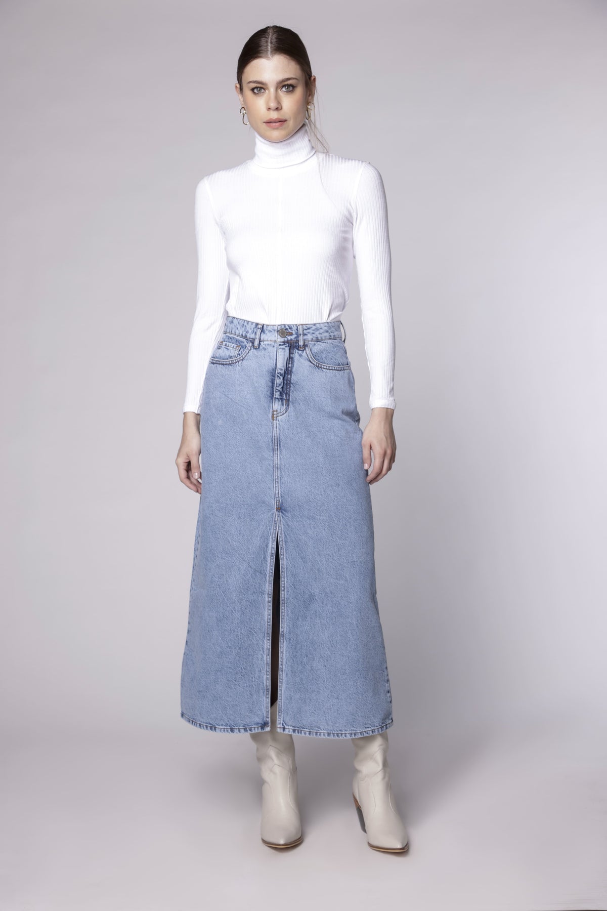 Falda Basic Celeste