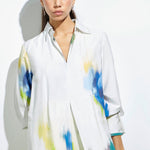 Vestido Energies de la marca P-2024-707, vestido elegante en colores vibrantes, con diseño moderno y detalles en la tela.