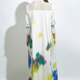 Vestido Energies de la marca P-2024-707, vestido elegante con diseño moderno y detalles en la parte superior.
