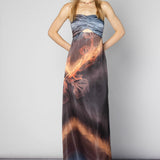 Vestido Silve de la marca FI-2025-701, vestido elegante con detalles en la tela, ideal para ocasiones especiales.